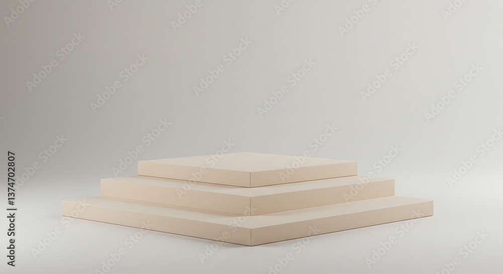 Aufkleber square platform stage with three steps for product display presentation