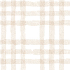 Beige Brown Plaid Gingham Hand Drawn Background Pattern Overlay