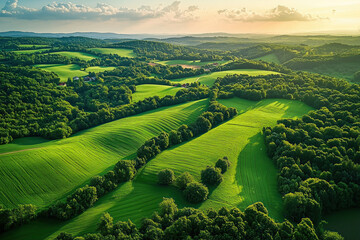 Fototapeta premium An empty field from a high view