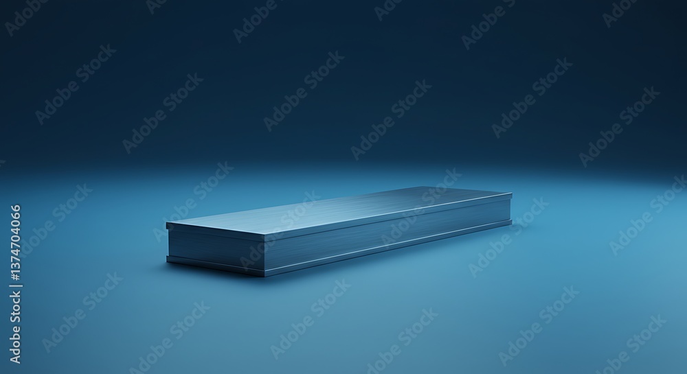 Aufkleber minimalist blue box on matching gradient background displaying product concept