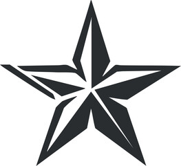 Fototapeta premium Abstract geometric black star with sharp angles and modern design elements.