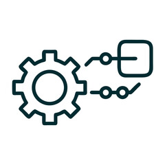 Obraz premium Gear with Circuit Design in Minimalist Style 