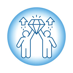 Vector icon for team motivation. Illustration of teamwork goals, success, and shared achievements.