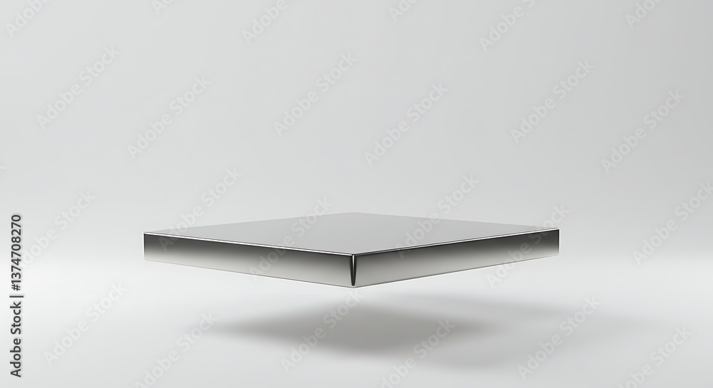 Aufkleber floating chrome platform display stage product showcase background simple modern design