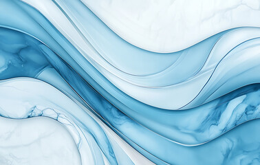 Obraz premium Abstract blue wave background design fluid art marble texture wallpaper graphic