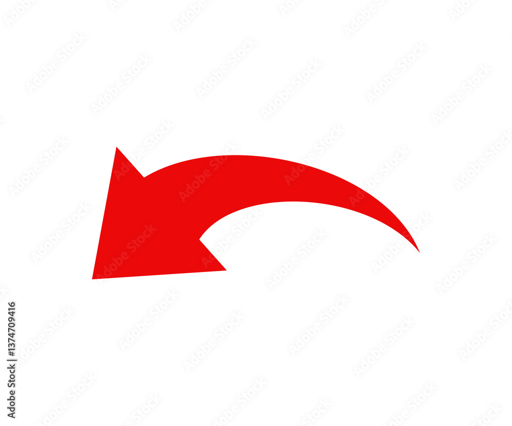 Poster red arrow icon on white background. direction symbol. arrow symbol for app illustration on transpare