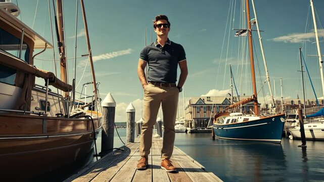 American preppy style with polo shirts, khakis, and boat shoes, evoking the laid-back yet polished look of East Coast elite