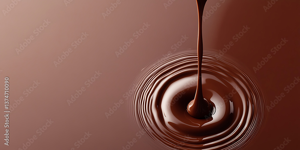 Poster indulge in the captivating swirl of liquid chocolate, its velvety texture creating mesmerizing patte