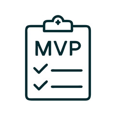 Obraz premium Checklist with MVP Criteria Icons in Simple Design 