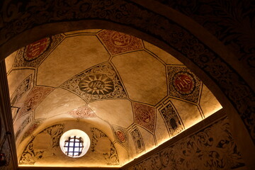 Sant De Miquel Balansat, Ibiza, Balearic Islands, Spain. The interior vaulted ceiling inside the church.