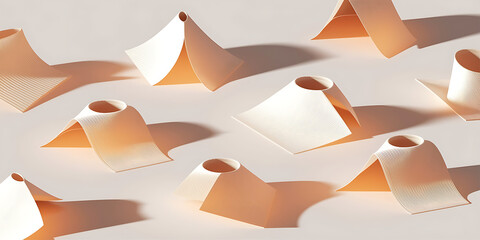 Abstract minimalist light beige architectural forms