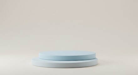 Minimalist Product Display with Blue Pastel Podium on Light Background
