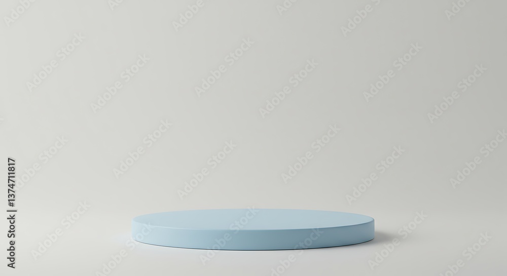 Poster isolated product display blue podium platform on simple studio background