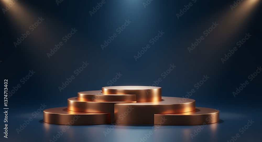 Poster elegant round podium display for product showcase and branding mockups