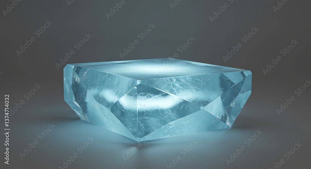 Poster glistening ice block with textured surface for product display