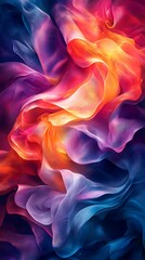 Colorful Swirling Wisps in Purple, Pink, Orange, and Blue

