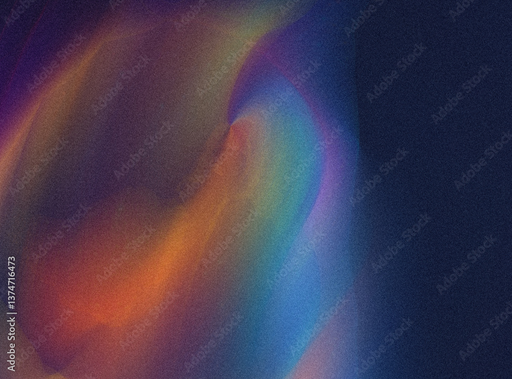 Poster an abstract composition featuring a blend of vibrant colors with a dark background creating depth an