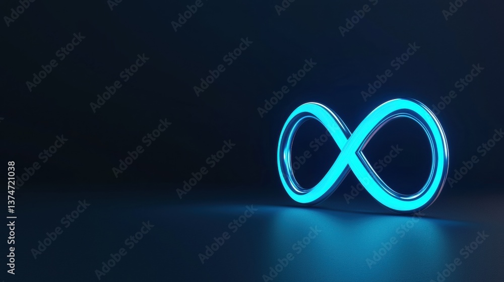 Aufkleber 3d rendering of an infinity symbol. the symbol is made up of two curved lines that form the shape of