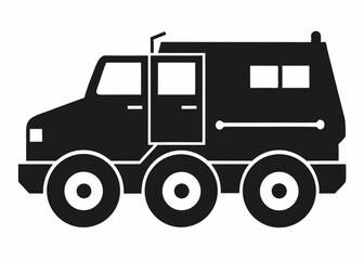 Truck with trailer isolated on white background vector illustration