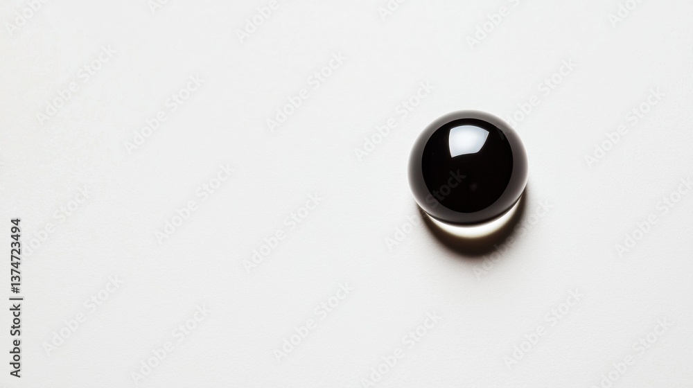 Fototapete close-up of a black sphere on a white background. the sphere appears to be spherical in shape and ha
