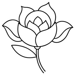 vector hand drawn simple flower outline