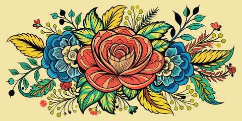 vector hand drawn vintage floral pattern