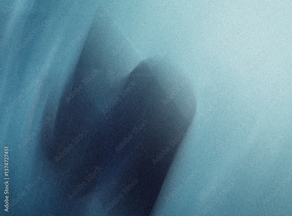 Poster a blurry abstract image with dark and light blue tones creating a sense of depth and mystery in the 