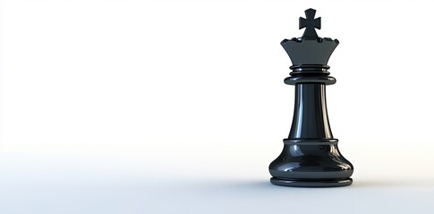 Naklejka premium A 3d illustration of a black chess king, isolated on a white background, broken by the opposing white king