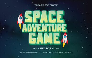 Space Adventure Game 3d text effect editable game title style