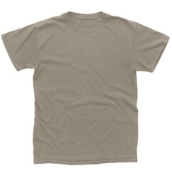 beige t shirt isolated on white background
