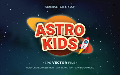 Astro kids 3d text effect editable game title style