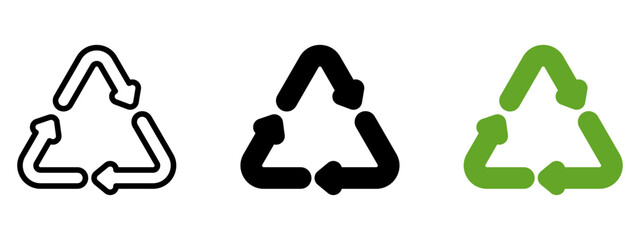 Recycle icon set. Recycling sign vector.