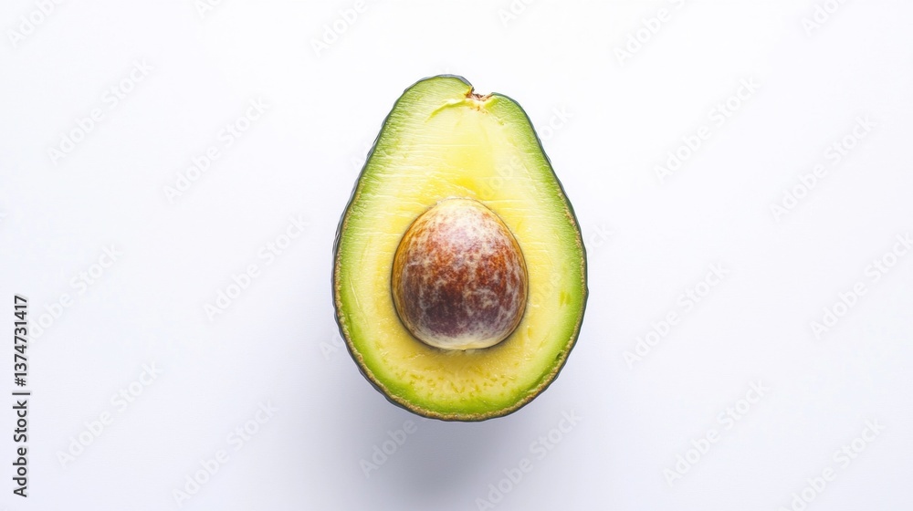 Aufkleber close-up of an avocado cut in half. the avocado is green in color and has a smooth texture. the cent