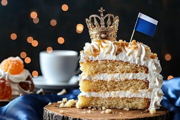 The traditional Dutch delight of orange tompouce, typically enjoyed on Kings Day, a national holiday in The Netherlands on April 27th, consists of pudding and frosting, often paired with a cup of
