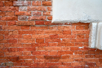 Fototapeta premium Old red brick background at natural light