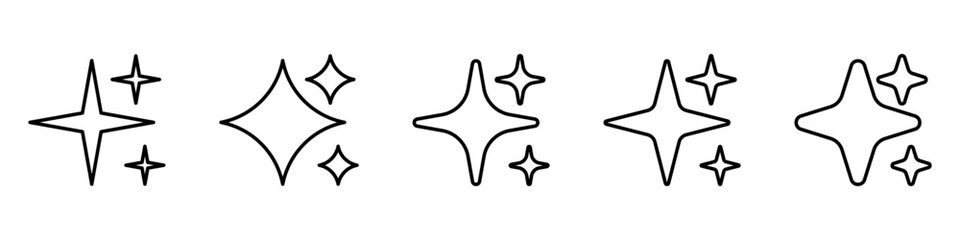 Obraz premium Sparkle star icons. Shine icons. Stars sparkles