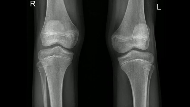 Pediatric Normal Both Knee X-ray Showing Healthy Bone Structure