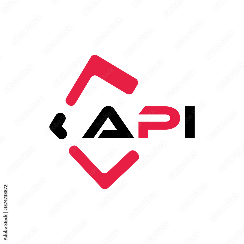 Fototapete api creative minimalist letter logo. api unique vector initials alphabet letter logo design