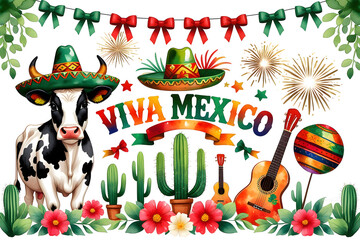 Fototapeta premium Celebration of Mexican culture with traditional elements including festive decorations and symbols of heritage