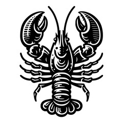 Obraz premium Black lobster vector art icon