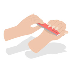 3D Isometric Flat Vector Illustration of Manicure Procedure, Nail Beauty Spa. Item 6