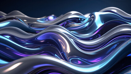 Stylish Abstract Flowing Waves in High-Tech Color Palette