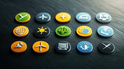 Energy Icons - Icons for energy sources such as solar, wind, and electricity, perfect for energy companies, environmental content, and renewable energy campaigns.
