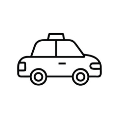 Obraz premium Taxi Car Icon for Transportation Apps, Urban Mobility Websites, City Travel Services, Ride-Sharing Platforms, and Tourism Information Materials
