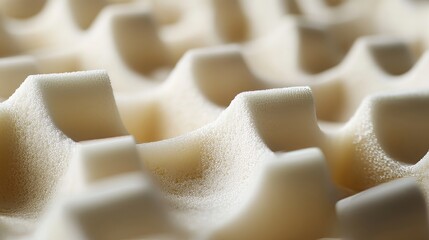 Close-up of corrugated urethane foam, showcasing its structure.