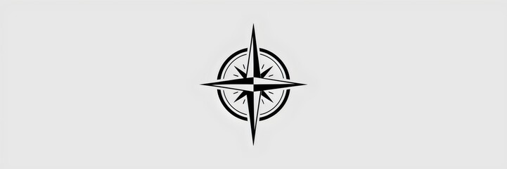 Fototapeta premium Minimalist compass erupting into a sharp geometric path on a white background