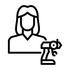 remote control player outline icon, player black line illustration