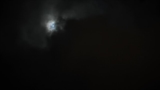 Night landscape moves only on one half of the sky