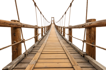 Wooden bridge extends to the horizon
