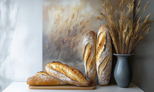 Pyszny chleb prosto z piekarni, białe studyjne tło